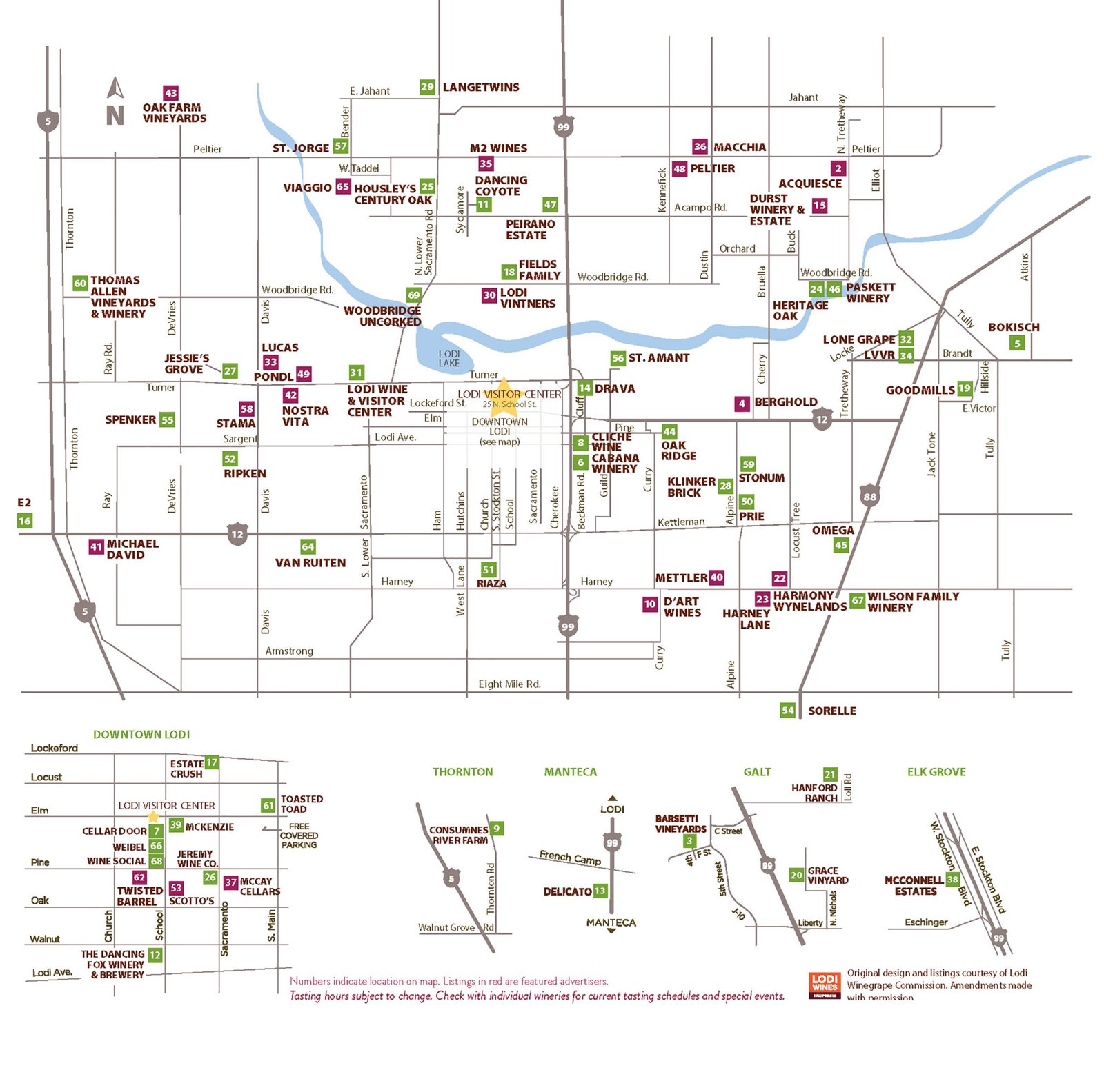 Lodi Wine Map Wine Bottle